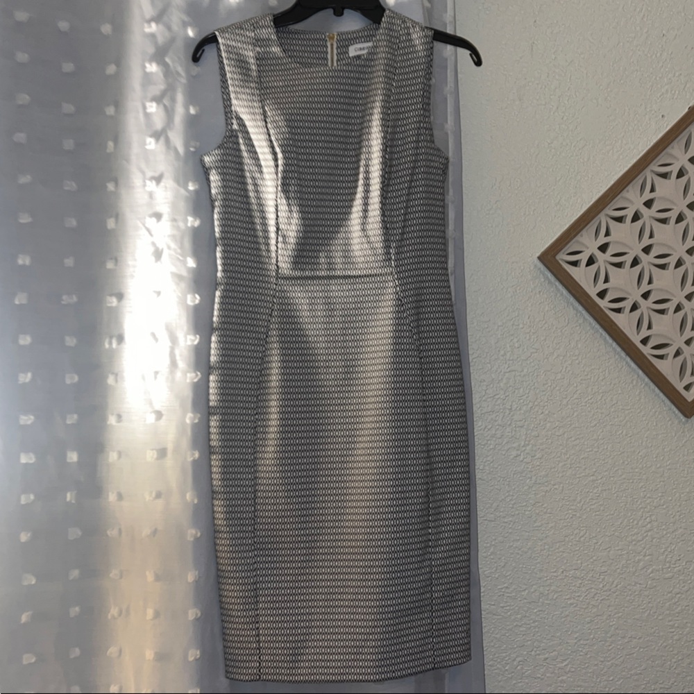 Calvin Klein Textured Gray Midi Skirt